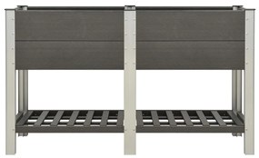 vidaXL Ζαρντινιέρα Υπερυψωμένη με Ράφι Γκρι 150 x 50 x 90 εκ. από WPC