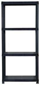 vidaXL Ραφιέρα Αποθήκευσης 4 Επιπέδων Μαύρη 61x30,5x130 εκ. Πλαστική