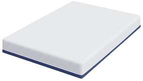 vidaXL Στρώμα Λευκό και Μπλε 140 x 190 cm Pěna