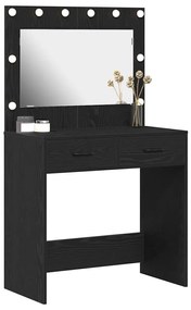 vidaXL Κομοδίνο Μαύρη δρυς 78.5 x 41 x 135 εκ Επεξεργασμένο ξύλο