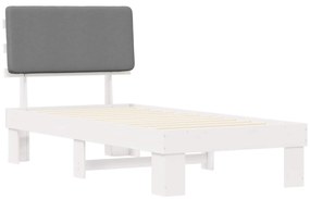 vidaXL Σκελετός Κρεβατιού με Επενδεδυμένο Κεφαλάρι Ανοιχτό γκρι