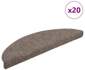 vidaXL Αυτοκόλλητα Πατάκια Σκαλιών 20 τεμ. Μπεζ Ημίκυκλα 56x17x3 εκ.