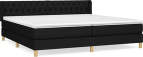 vidaXL Κρεβάτι Boxspring με Στρώμα Μαύρο 200x200 εκ. Υφασμάτινο