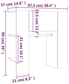 ΝΤΟΥΛΑΠΙ ΔΙΑΔΡΟΜΟΥ ΓΚΡΙ ΣΚΥΡΟΔΕΜΑΤΟΣ 97,5X37X99ΕΚ.ΕΠΕΞΕΡΓ. ΞΥΛΟ 808769