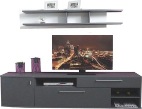 Lh-homefurniture Σύνθεση Kantate 200x187x42cm γραφίτης+Λευκό ΚΝΤ_36