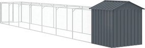 vidaXL Σπιτάκι Σκύλου με Οροφή Ανθρακί 117x813x123 εκ. Γαλβαν. Χάλυβας