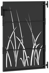vidaXL Πύλη Κήπου Μαύρο 105 x 125 cm Ατσάλι με Επικάλυψη Πούδρας