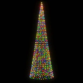 vidaXL Χριστουγεν. Δέντρο για Ιστό Σημαίας 1534 LED Πολύχρωμο 500 εκ.