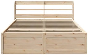 vidaXL Πλαίσιο Κρεβατιού με Κεφαλάρι 120x200 εκ. από Μασίφ Ξύλο Πεύκου