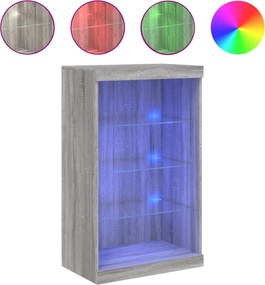 vidaXL Μπουφές με LED Γκρι Sonoma 60,5 x 37 x 100 εκ.