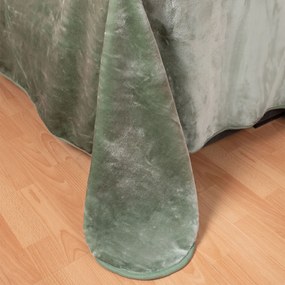 Κουβέρτα Βελουτέ Υπέρδιπλη (220x240) Silk Fashion Velour Πράσινο