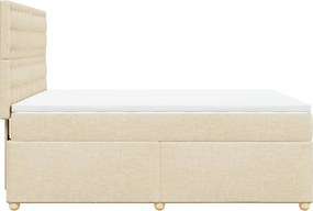 vidaXL Κρεβάτι Boxspring με Στρώμα Κρεμ 160x200 εκ. Υφασμάτινο