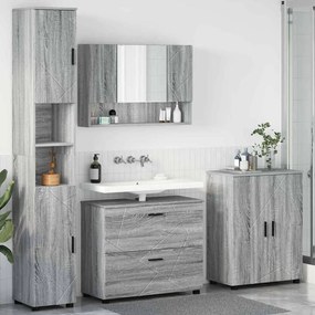 vidaXL Σετ Επίπλων Μπάνιου με ράφι 4 pcs Γκρι sonoma 30 x 35 x 192 εκ.
