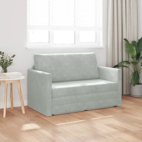 vidaXL Καναπές Κρεβάτι 2-σε-1 Ανοιχτό Γκρι 124x204x61 εκ. Βελούδο