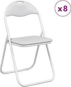 vidaXL Πτυσσόμενη Καρέκλα 8 pcs Λευκός 48 x 43,5 x 81 εκ.