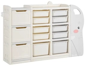 VEVOR 4-Tier Kids Toy Storage with 10 Plastic Movable Bins Elephant-Shape