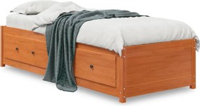 vidaXL Κρεβάτι ημέρας χωρίς στρώμα Καφέ κεριού Στερεό ξύλο πεύκο