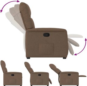 vidaXL Πολυθρόνα Ανακλινόμενη Καφέ Υφασμάτινη