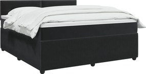 vidaXL Κρεβάτι box spring με στρώμα Μαύρο 180 x 200 cm Βελούδο