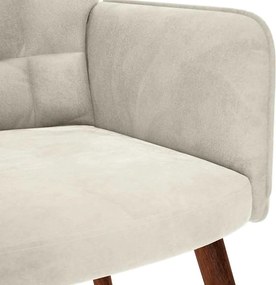 vidaXL Πολυθρόνα Relax Λευκό Κρεμ Βελούδινη