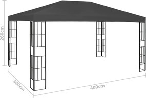 vidaXL Κιόσκι Ανθρακί 3 x 4 μ.