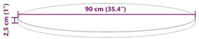 vidaXL Επιφάνεια Τραπεζιού Ø90 x 2,5 εκ. από Μασίφ Ξύλο Πεύκου