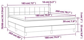 ΚΡΕΒΑΤΙ BOXSPRING ΜΕ ΣΤΡΩΜΑ ΣΚΟΥΡΟ ΓΚΡΙ 180X200 ΕΚ. ΒΕΛΟΥΔΙΝΟ 3130974