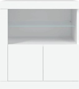 vidaXL Μπουφές με Φώτα LED Λευκός 60,5 x 37 x 67 εκ.