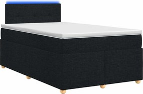 vidaXL Κρεβάτι box spring με στρώμα Μαύρο 120 x 190 cm Ύφασμα