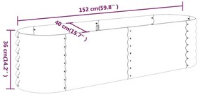 Ζαρντινιέρα Υπερυψωμένη Γκρι 152x40x36 εκ. Ατσάλι Ηλεκτρ. Βαφή - Γκρι