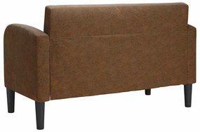 vidaXL Καναπές Loveseat Καφέ 110 εκ. Συνθετικό δέρμα