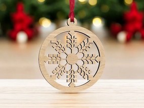 Σετ των 3 Intra απο ξύλο plywood 3mm-4mm πάχος – Χριστουγεννιάτικη μπάλα στολίδι με νιφάδα χιονιού 35x40 cm INTRAVECTRY-MY545648