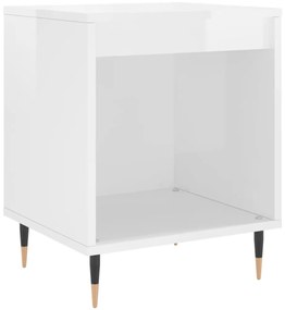 vidaXL Κομοδίνα 2 τεμ. Γυαλ. Λευκό 40 x 35 x 50 εκ. Επεξεργασμένο Ξύλο