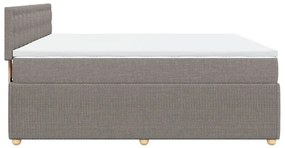 Κρεβάτι Boxspring με Στρώμα Taupe 200x200 εκ. Υφασμάτινο - Μπεζ-Γκρι