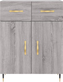 vidaXL Ντουλάπι Γκρι Sonoma 69,5 x 34 x 180 εκ. Επεξεργασμένο Ξύλο