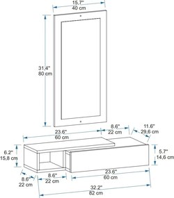 Μπουφές Λευκό REZA 82x29.6x15.8