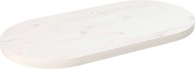 vidaXL Επιφάνεια Τραπεζιού Οβάλ Λευκή 60x30x2,5 εκ. Μασίφ Ξύλο Πεύκου
