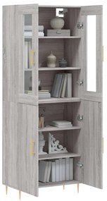 vidaXL Ντουλάπι Γκρι Sonoma 69,5 x 34 x 180 εκ. Επεξεργασμένο Ξύλο