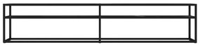 Έπιπλο Τηλεόρασης Λευκό Όψη Μαρμάρου 200x40x40,5εκ Γυαλί Ασφαλ. - Μαύρο