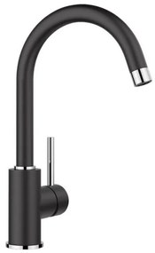 Blanco Mida SILGRANIT® Black Μπαταρία Κουζίνας με Περιστρεφόμενο Ρουξούνι