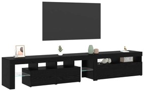 vidaXL Κάβες τηλεόρασης 2 τμχ με LED φώτα Μαύρη βελανιδιά Επεξεργασμένο ξύλο