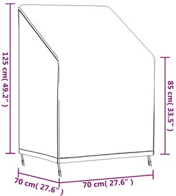 Κάλυμμα Καρέκλας Κήπου Μαύρο 70x70x85/125 εκ. 420D Ύφ. Oxford - Μαύρο