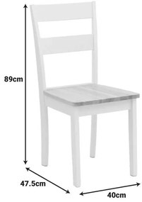 Καρέκλα York pakoworld σε λευκή-φυσική απόχρωση 39.5x47.5x89εκ