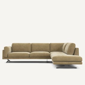 Γωνιακός καναπές από βελούδο stonewashed, CESAR