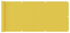 vidaXL Διαχωριστικό Βεράντας Κίτρινο 75 x 500 εκ. από HDPE