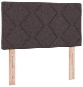 vidaXL Κρεβάτι Box Spring με Στρώμα - Σκούρο Καφέ, 80x200 εκ., Ύφασμα