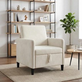 vidaXL Καναπές με Αποθήκευση Κρεμ 72 x 78 x 87 εκ. Πολυεστέρας
