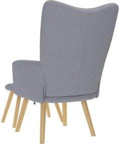 vidaXL Πολυθρόνα Relax Ανοιχτό Γκρι Υφασμάτινη με Υποπόδιο