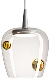Κρεμαστό Φωτιστικό Οροφής LED 8W Ασημί Βάση IP40 Φ18cm 2700K Dimmable Bilia Zafferano-LBA3003-Χρυσό LBA3003