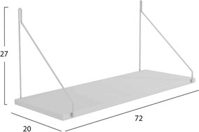 ΡΑΦΙ ΤΟΙΧΟΥ AGILAN ΜΕΛΑΜΙΝΗΣ HM9183.15 ΛΕΥΚΟ 72x20x27Y εκ.